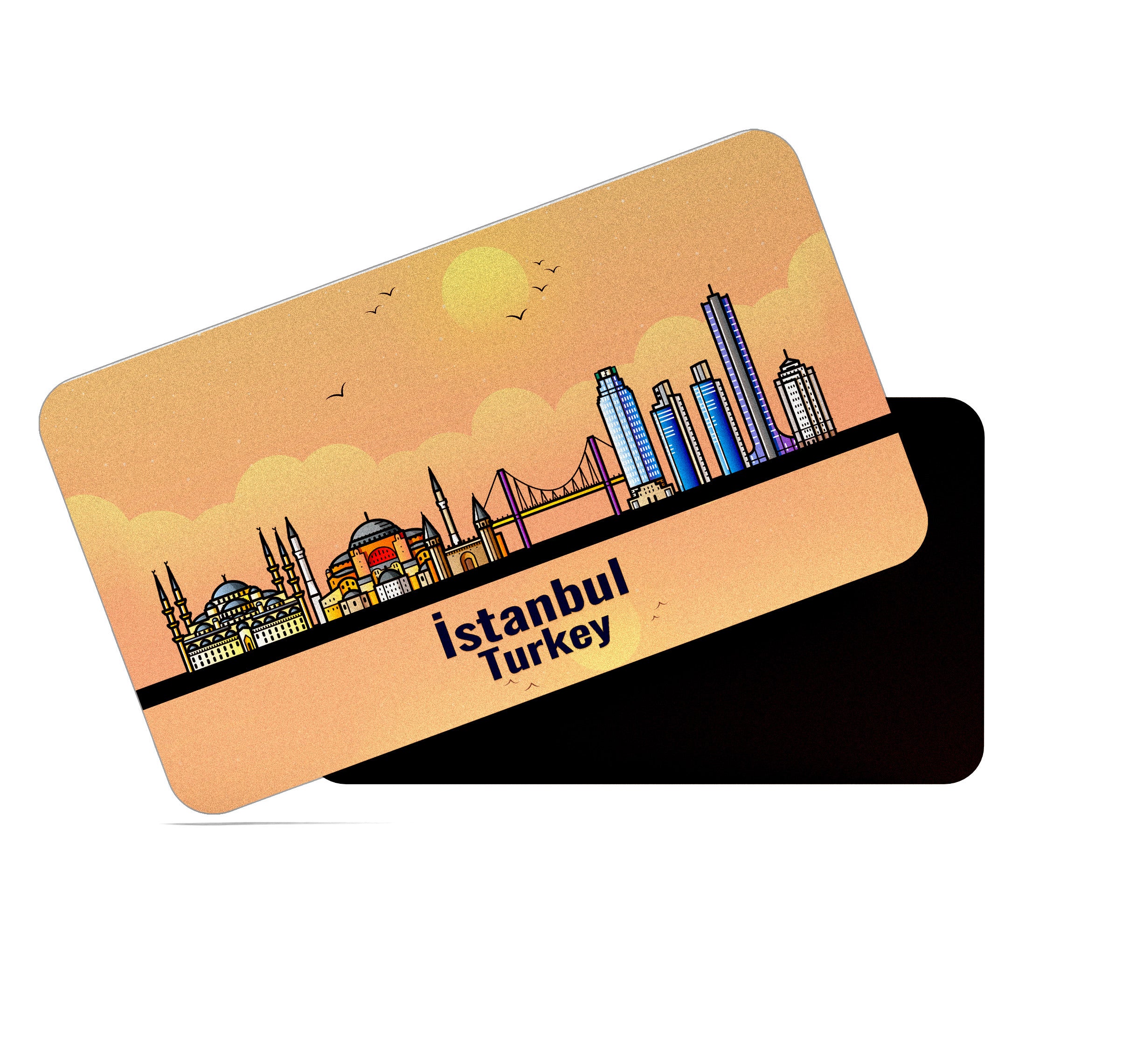 dhcrafts Rectangular Fridge Magnet Orange Turkey Istanbul Design Pack of 1 (8.6cm x 5.4cm)